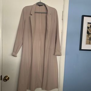 Nude ankle length blazer style coat